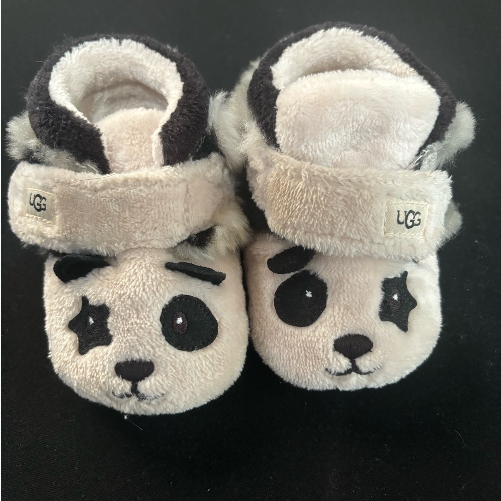 UGG Kids Panda Slippers - Cream and Black
